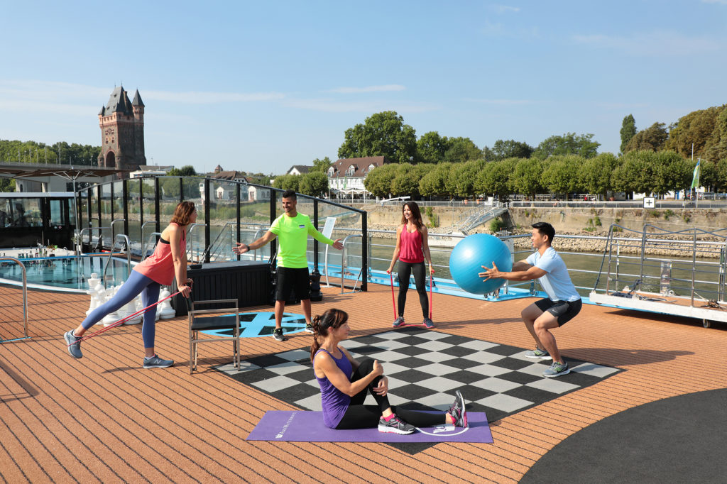 Sun deck fitness class Amawaterways