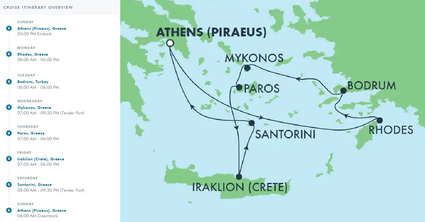 p&o cruises 2023 greek islands